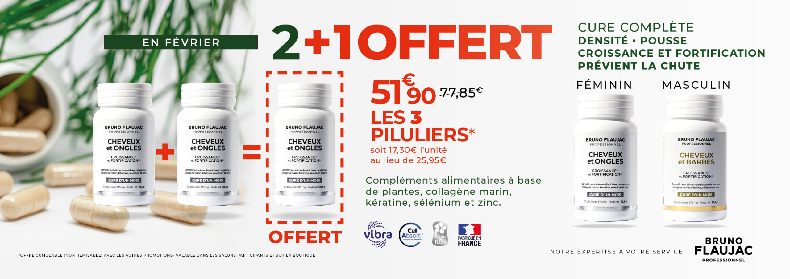 2+1 offert compléments alimentaires cheveux